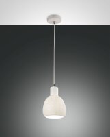 Pendelleuchte Keramik Metall E27 Wei&szlig; &Oslash;15 cm rund