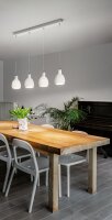 H&auml;ngelampe Keramik Metall E27 Wei&szlig; L:96 cm 4-flammig