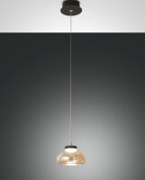 LED Pendelleuchte Bernstein 3000K Glas Schwarz &Oslash;14 cm