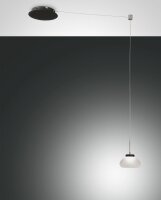 LED Pendelleuchte Glas 3000K Wei&szlig; Schwarz L:350 cm