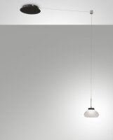 LED H&auml;ngelampe Glas 3000K Wei&szlig; Schwarz L:350 cm