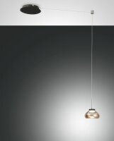 LED Pendelleuchte Bernstein 3000K Glas Schwarz L:350 cm