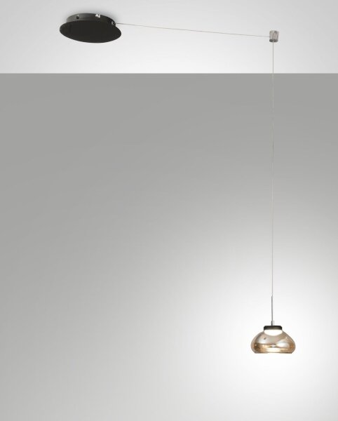 LED Hängelampe Bernstein 3000K Glas Schwarz L:350 cm