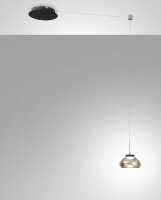 LED H&auml;ngelampe Bernstein 3000K Glas Schwarz L:350 cm