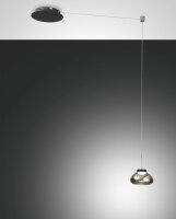LED Pendelleuchte Rauchglas 3000K Schwarz L:350 cm