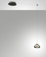 LED H&auml;ngelampe Rauchglas 3000K Schwarz L:350 cm