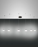LED Pendelleuchte Glas 3000K Wei&szlig; Schwarz L:700 cm