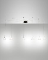 LED H&auml;ngelampe Glas 3000K Wei&szlig; Schwarz L:700 cm