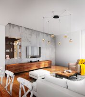 LED Pendelleuchte Bernstein 3000K Glas Schwarz L:700 cm