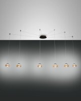 LED Pendelleuchte Bernstein 3000K Glas Schwarz L:700 cm