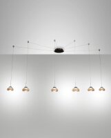 LED H&auml;ngelampe Bernstein 3000K Glas Schwarz L:700 cm