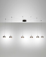 LED H&auml;ngelampe Rauchglas 3000K Schwarz L:700 cm