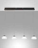 LED H&auml;ngelampe Glas Metall 3000K Wei&szlig; Schwarz L:90 cm