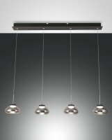 LED Pendelleuchte Rauchglas 3000K Schwarz L:90 cm