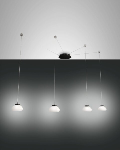 LED Pendelleuchte Schwarz 3000K Glas Weiß L:700 cm