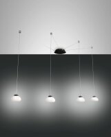 LED Pendelleuchte Schwarz 3000K Glas Wei&szlig; L:700 cm