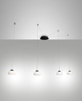 LED H&auml;ngelampe Schwarz 3000K Glas Wei&szlig; L:700 cm