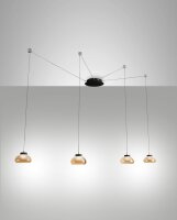 LED H&auml;ngelampe Bernstein 3000K Schwarz Glas L:700 cm