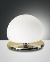 Tischleuchte Chrom G9 Glas Weiß H:13 cm dimmbar