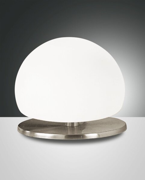 Tischleuchte Glas G9 Weiß Nickel H:13 cm dimmbar