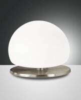 Tischleuchte Glas G9 Weiß Nickel H:13 cm dimmbar