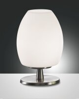 Tischleuchte Glas Metall G9 Weiß 18 cm Nickel dimmbar
