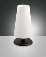 Tischleuchte Glas G9 Weiß Schwarz H:19 cm dimmbar