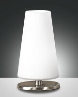 Tischleuchte Glas G9 Wei&szlig; Nickel H:19 cm dimmbar