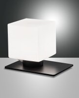 Tischleuchte Glas G9 Wei&szlig; Schwarz dimmbar H:13 cm