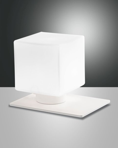 Tischleuchte Glas G9 Weiß H:13 cm dimmbar blendarm