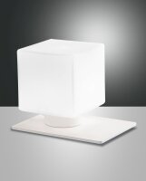 Tischleuchte Glas G9 Wei&szlig; H:13 cm dimmbar blendarm