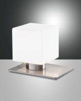 Tischleuchte Glas G9 Weiß Nickel dimmbar H:13 cm
