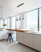 Pendelleuchte Rauchglas E27 Schwarz L:83 cm dekorativ