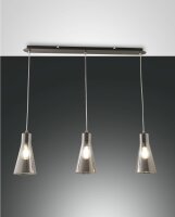 Pendelleuchte Rauchglas E27 Schwarz L:83 cm dekorativ