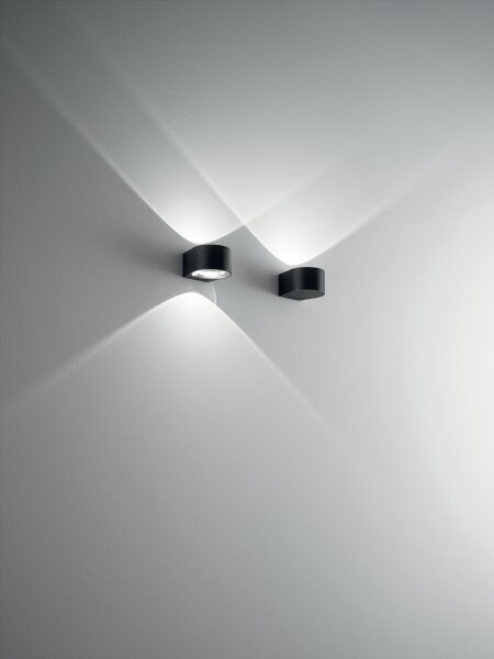 LED Wandleuchte Aluminium IP65 3000K H:7 cm Schwarz