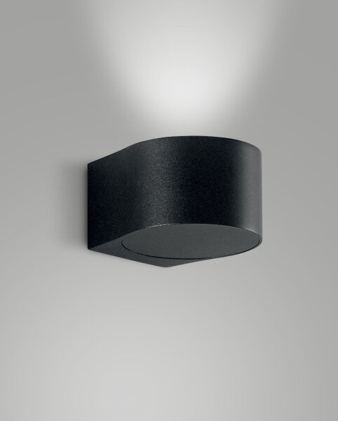 LED Wandleuchte Aluminium IP65 3000K H:7 cm Schwarz