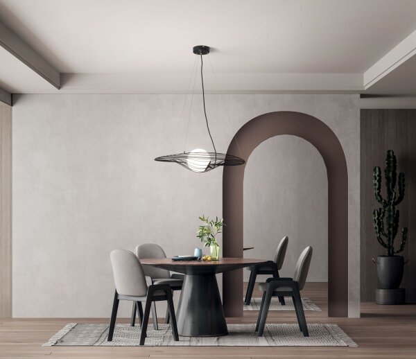 Pendelleuchte Glas Metall E27 Schwarz L:70 cm dimmbar