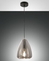 Pendelleuchte Rauchglas E27 blendarm &Oslash;22 cm Schwarz