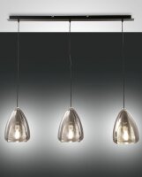 Hängelampe Rauchglas E27 Schwarz L:112 cm dekorativ