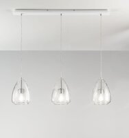 Pendelleuchte Glas E27 Wei&szlig; L:112 cm 3-flammig