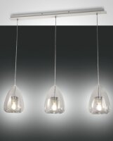 Pendelleuchte Glas E27 Weiß L:112 cm 3-flammig