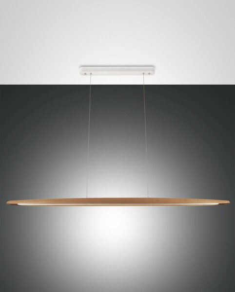 LED Hängelampe Holz 3000K Weiß dimmbar L:130 cm