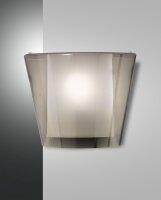 Wandleuchte Rauchglas Metall E27 Wei&szlig; blendarm