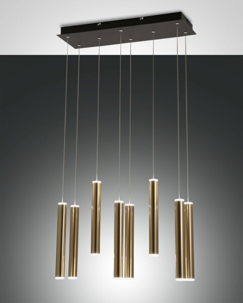 LED Hängelampe Gold 3000K Schwarz L:60 cm dekorativ