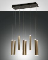 LED H&auml;ngelampe Gold 3000K Schwarz L:60 cm dekorativ