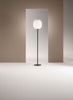 Stehleuchte Glas E27 Wei&szlig; 178 cm Schwarz dekorativ