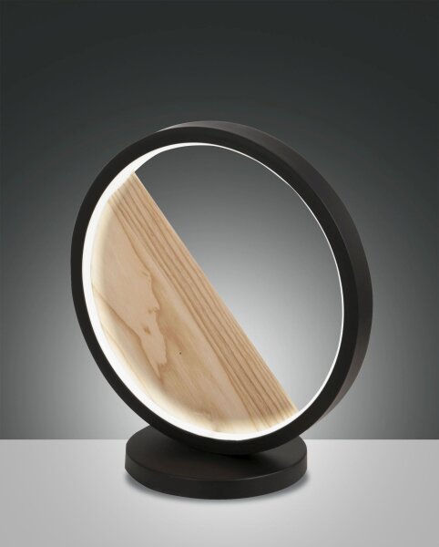 LED Tischleuchte Holz 3000K 35 cm Schwarz dimmbar