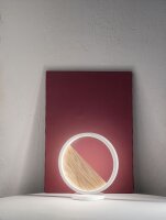 LED Tischleuchte Holz Metall 3000K Wei&szlig; 35 cm dimmbar
