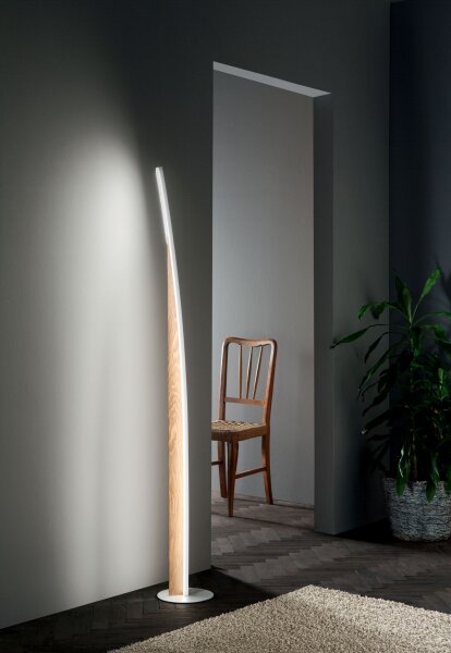 LED Stehleuchte Holz 3000K Weiß 167 cm dekorativ
