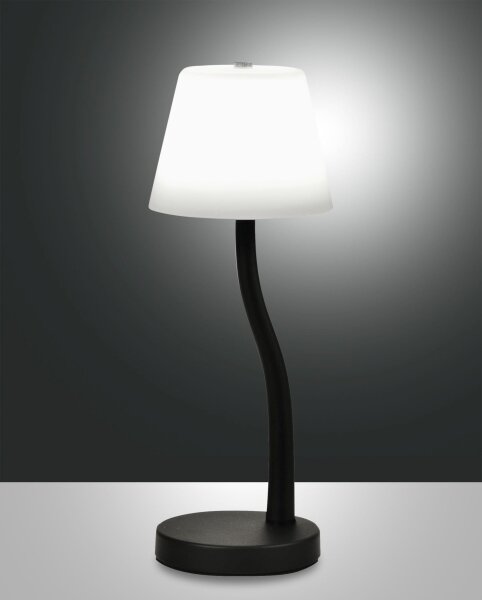 LED Tischleuchte Glas 3000K Weiß Schwarz H:32,5 cm